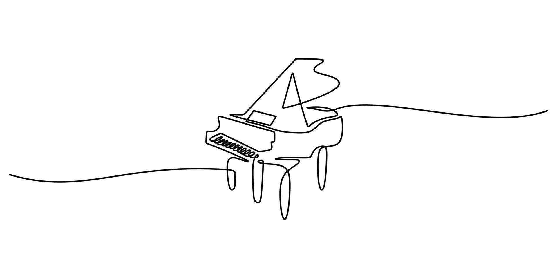 Classical Piano Sketch Art vector