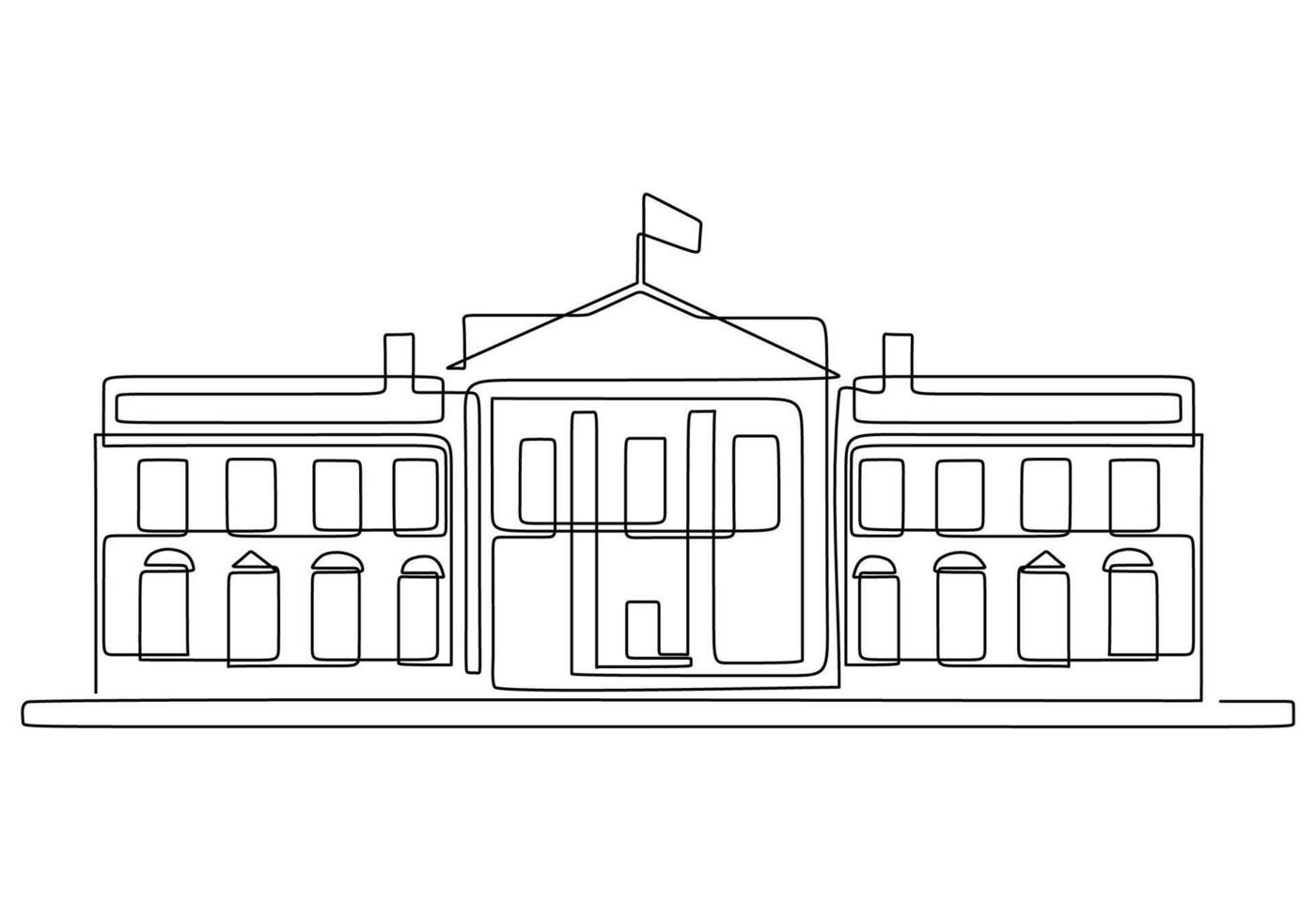White House Building Line vector