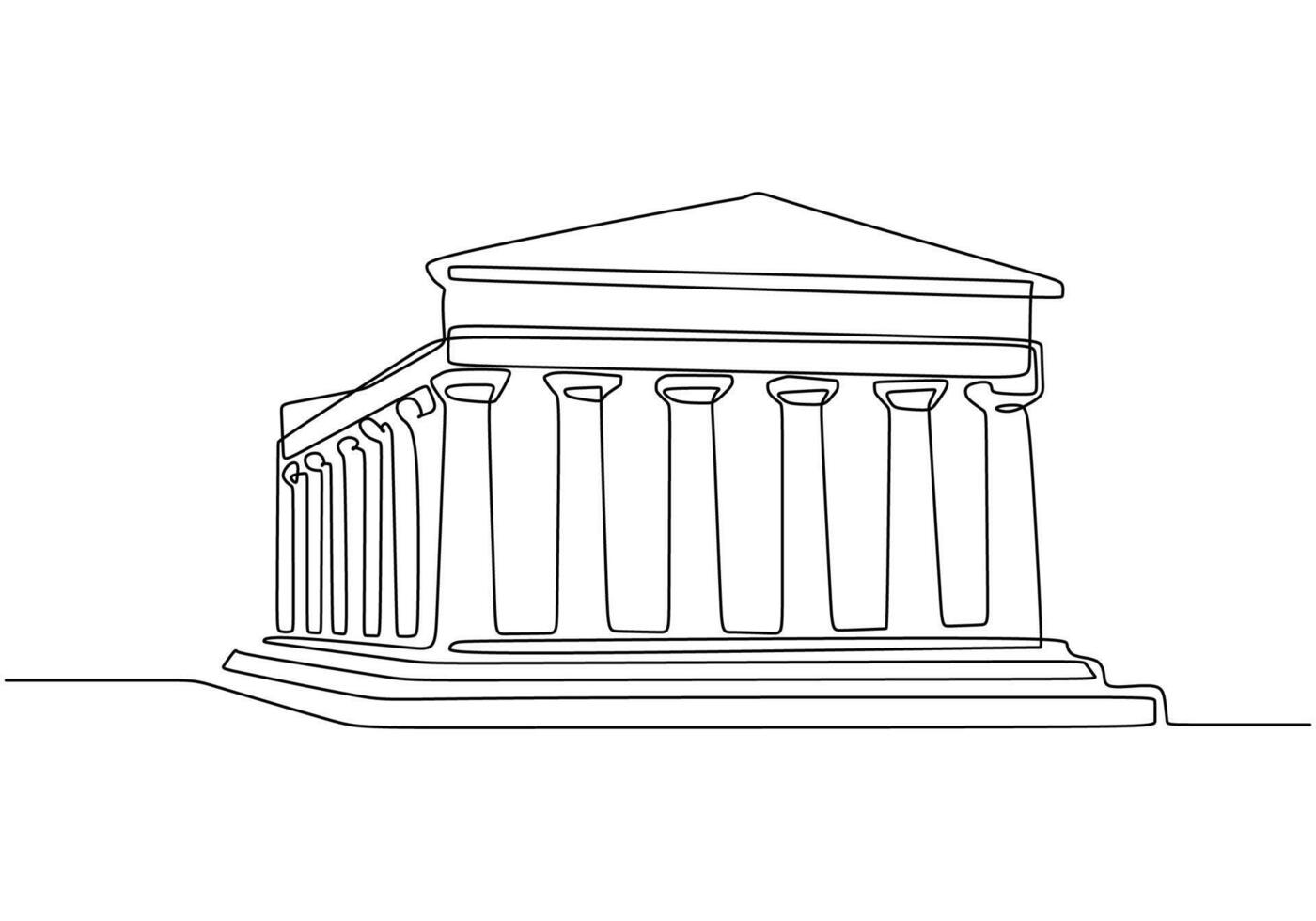 Parthenon Greece House Line vector