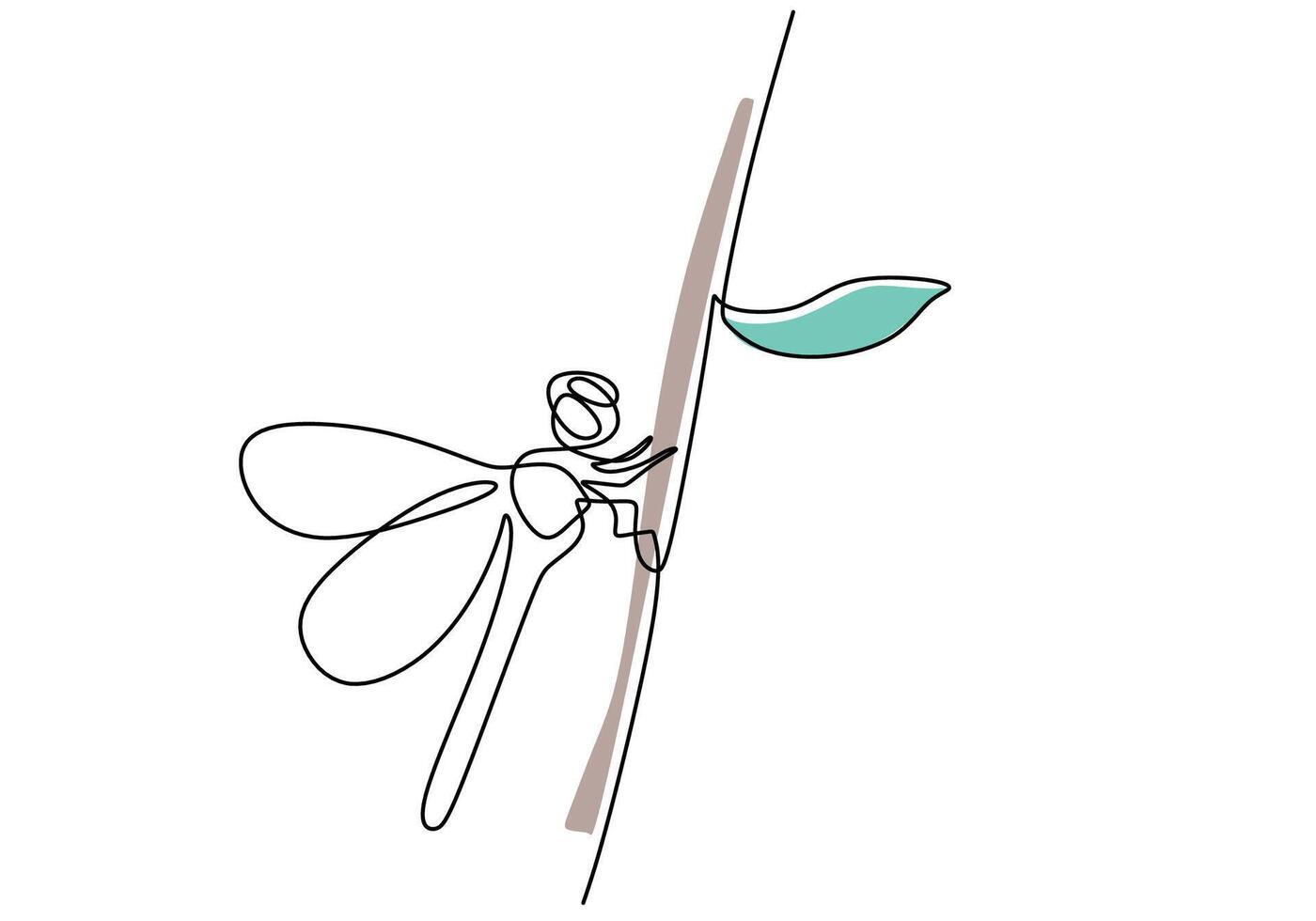 Dragonfly Twigs Insect Art vector
