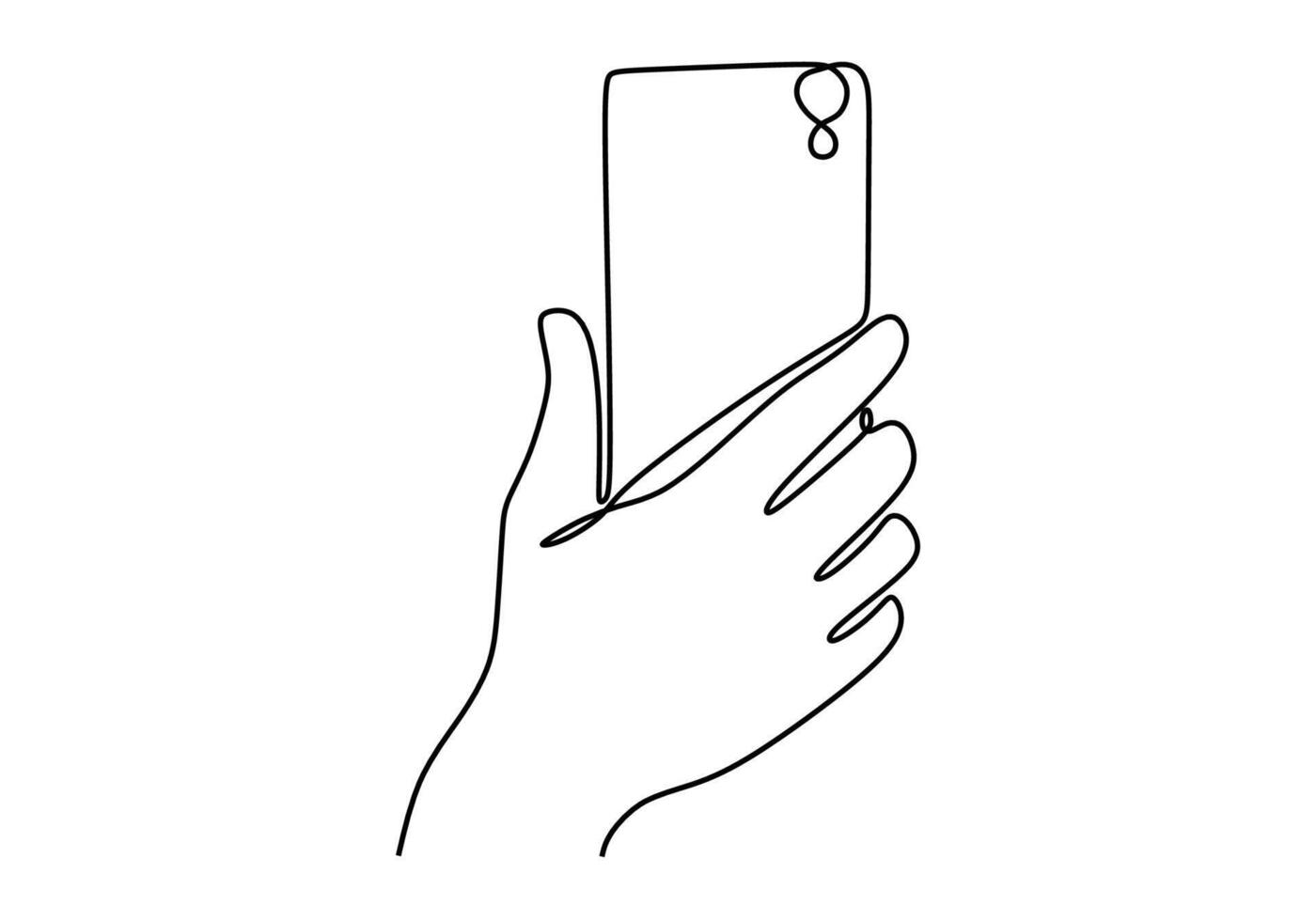 Hand Holding Smartphone Line vector