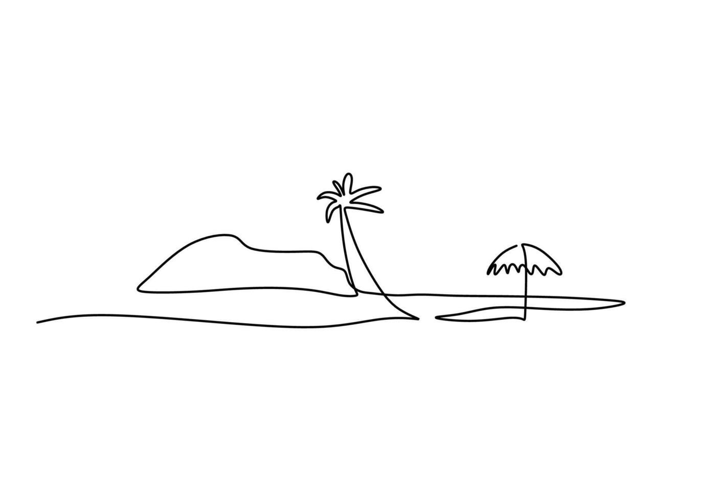 Summer Beach Panorama Art vector