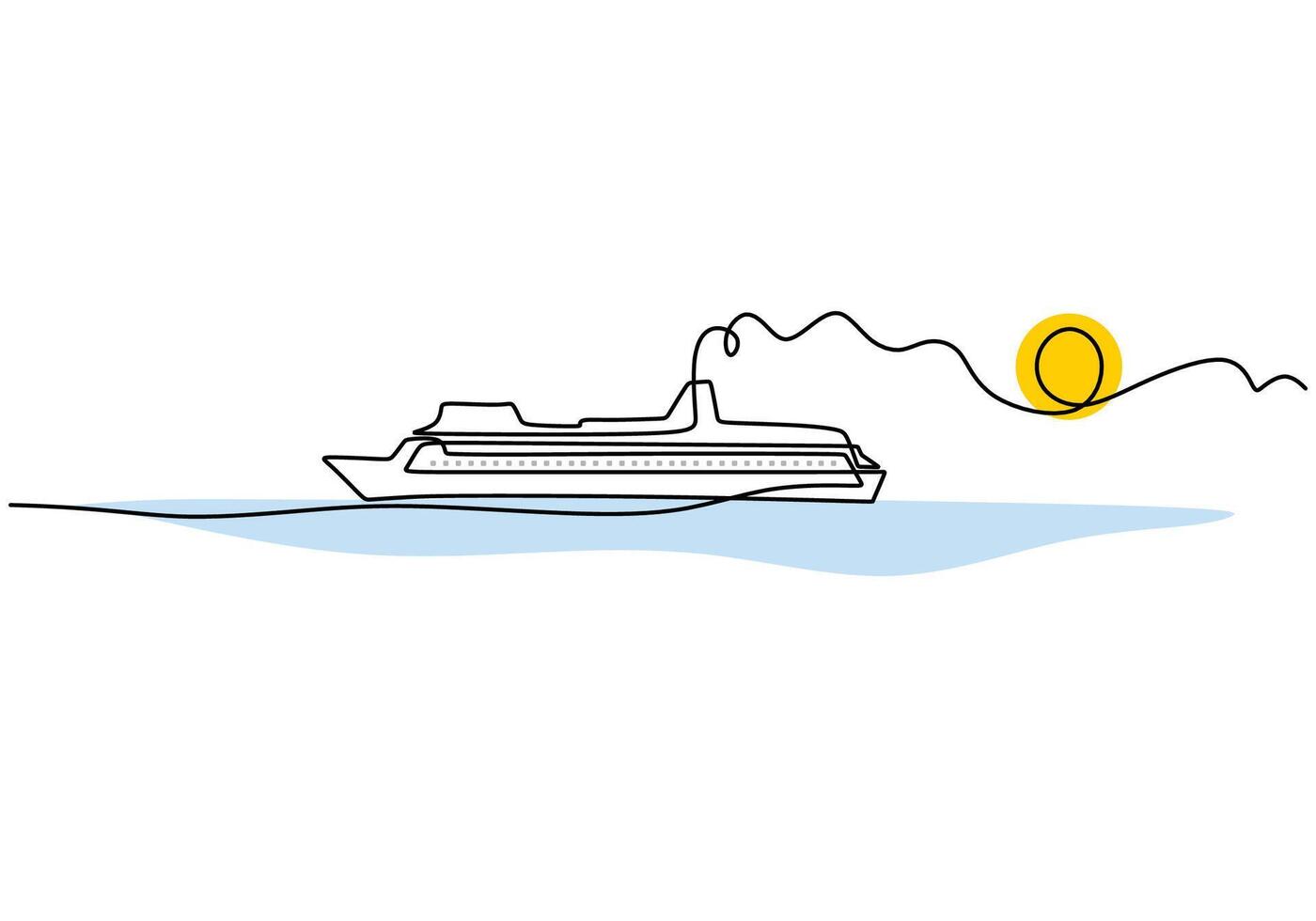 Cruise One Line Drawing vector