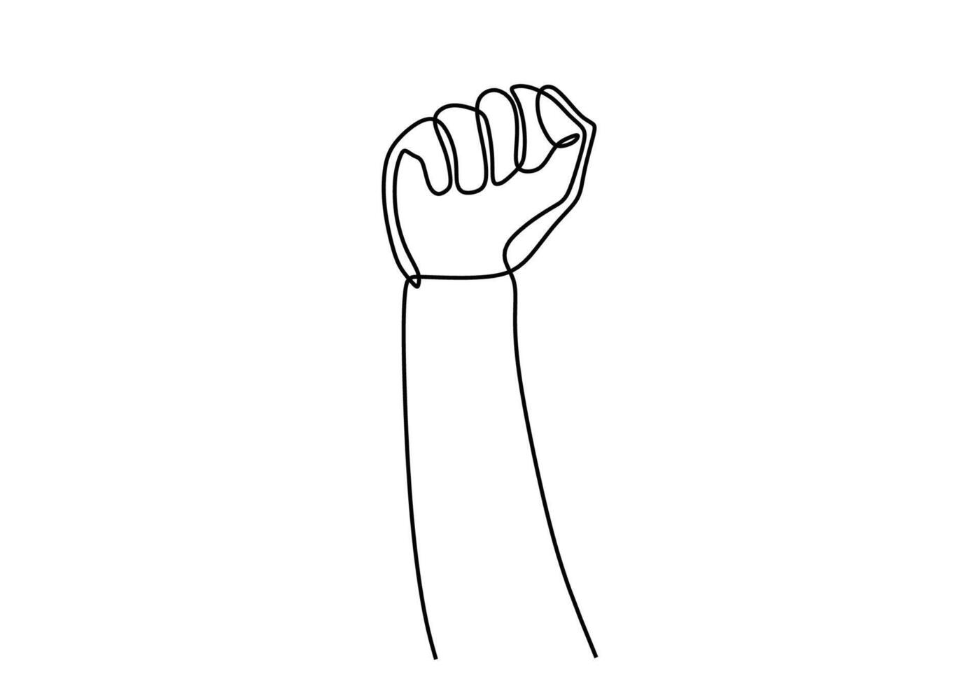 Fist Arm Gesture One Line vector