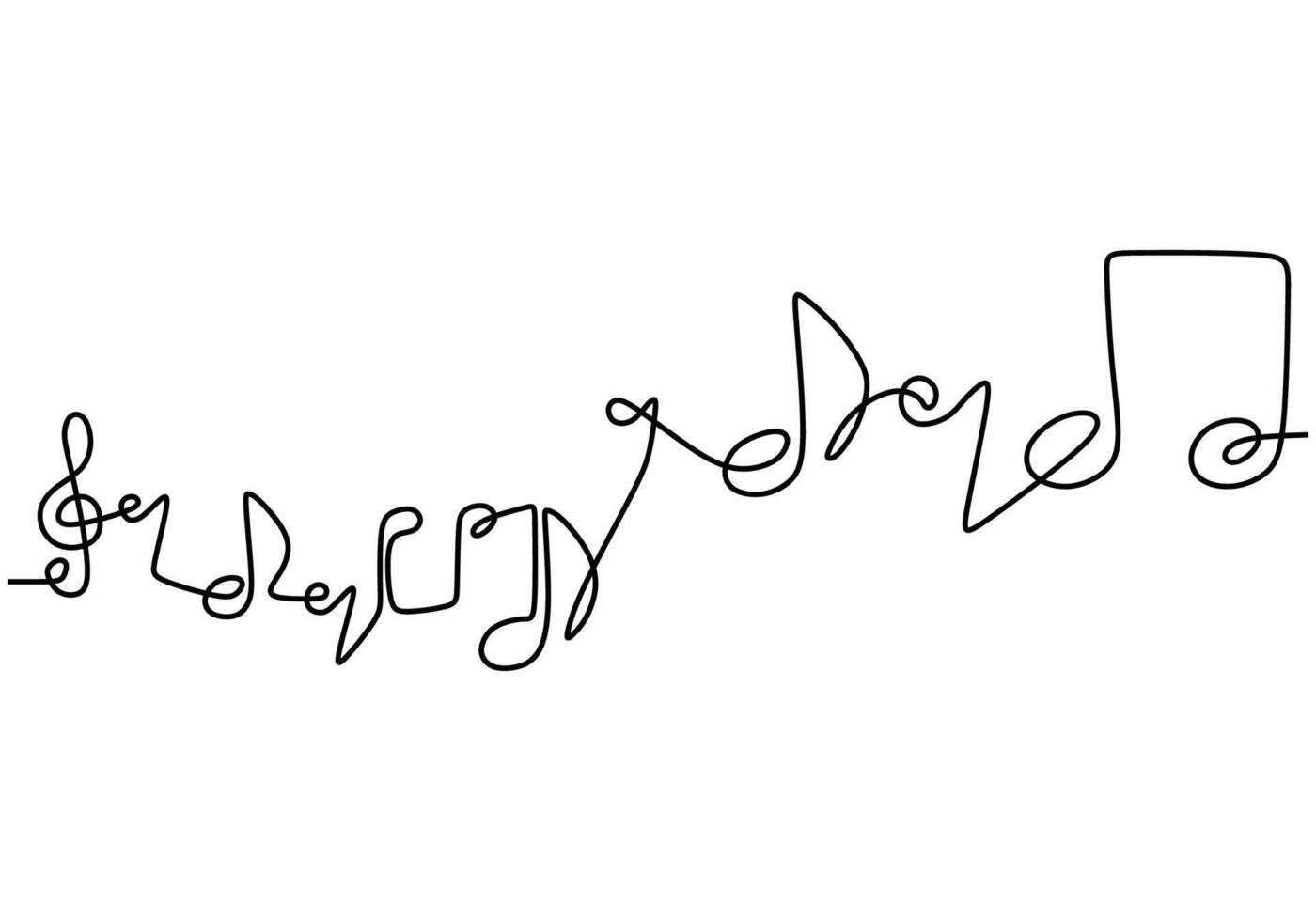 One Line Art Music Note vector