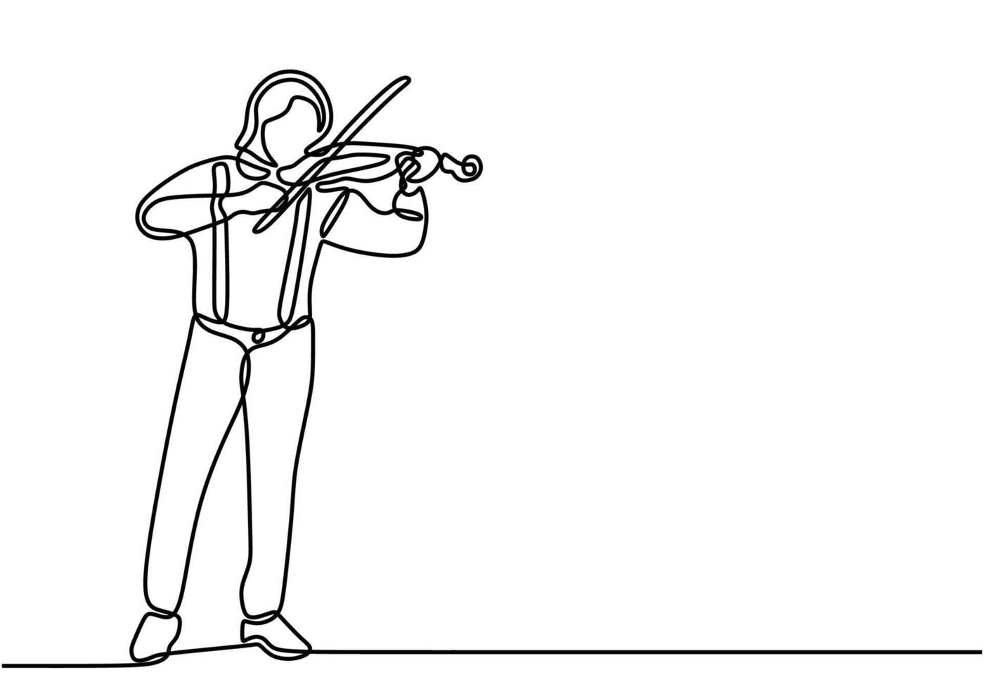 Standing Violinist Player vector