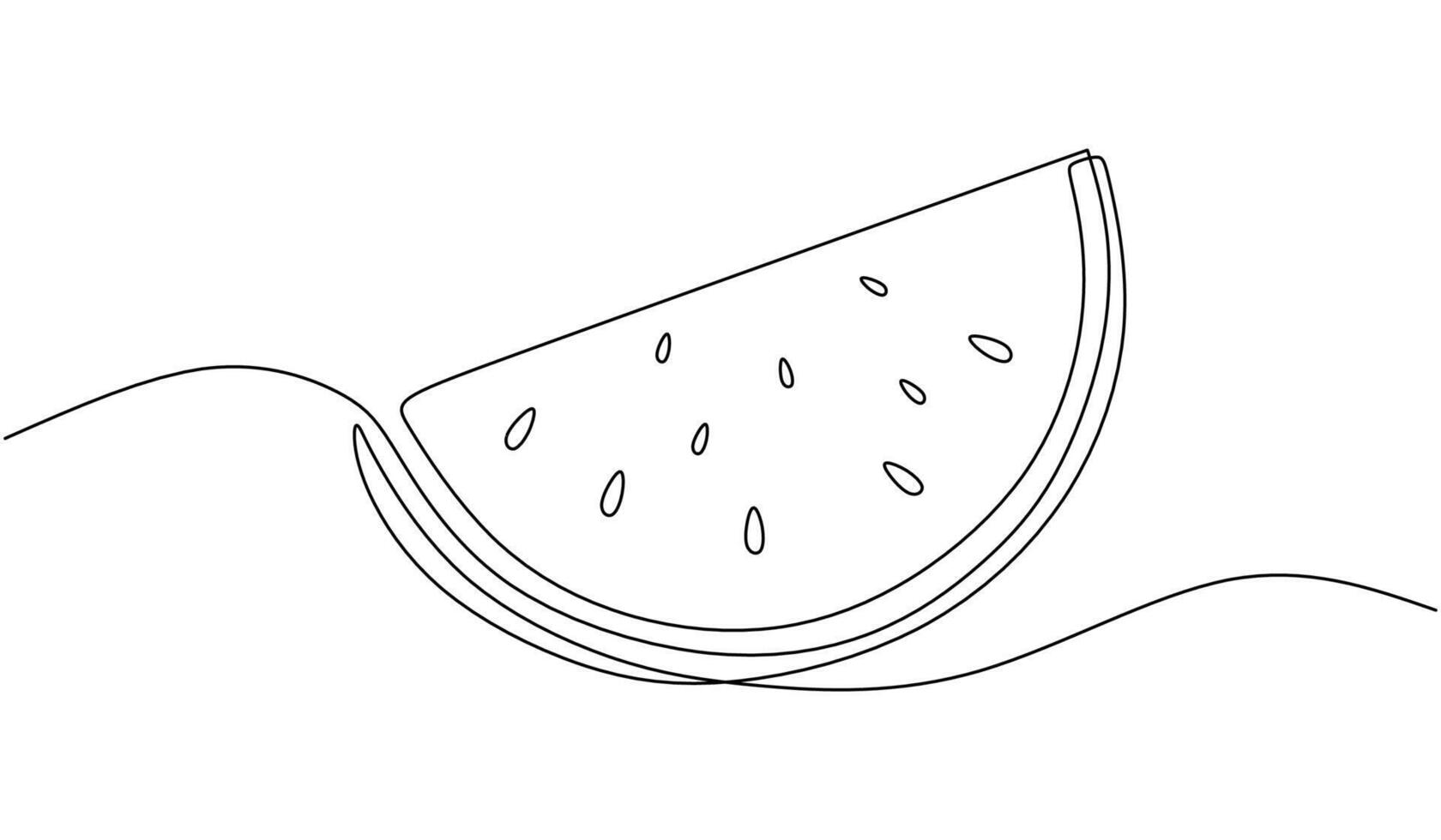 Continuous Line Watermelon vector