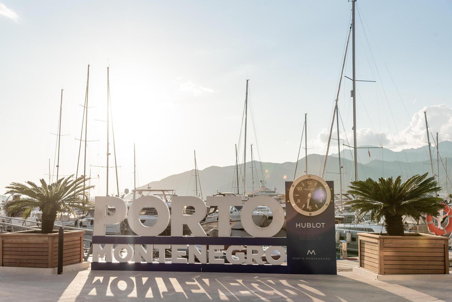 Tivat, Montenegro, 27 April 2025, cityscape street of city Porto Montenegro photo