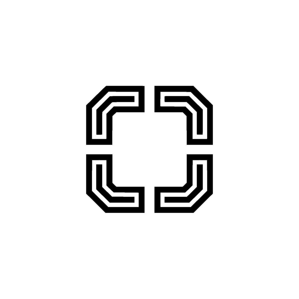 Abstract Geometric Black and White Square vector