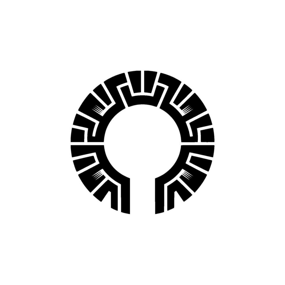Abstract Geometric Circular in Black and White vector
