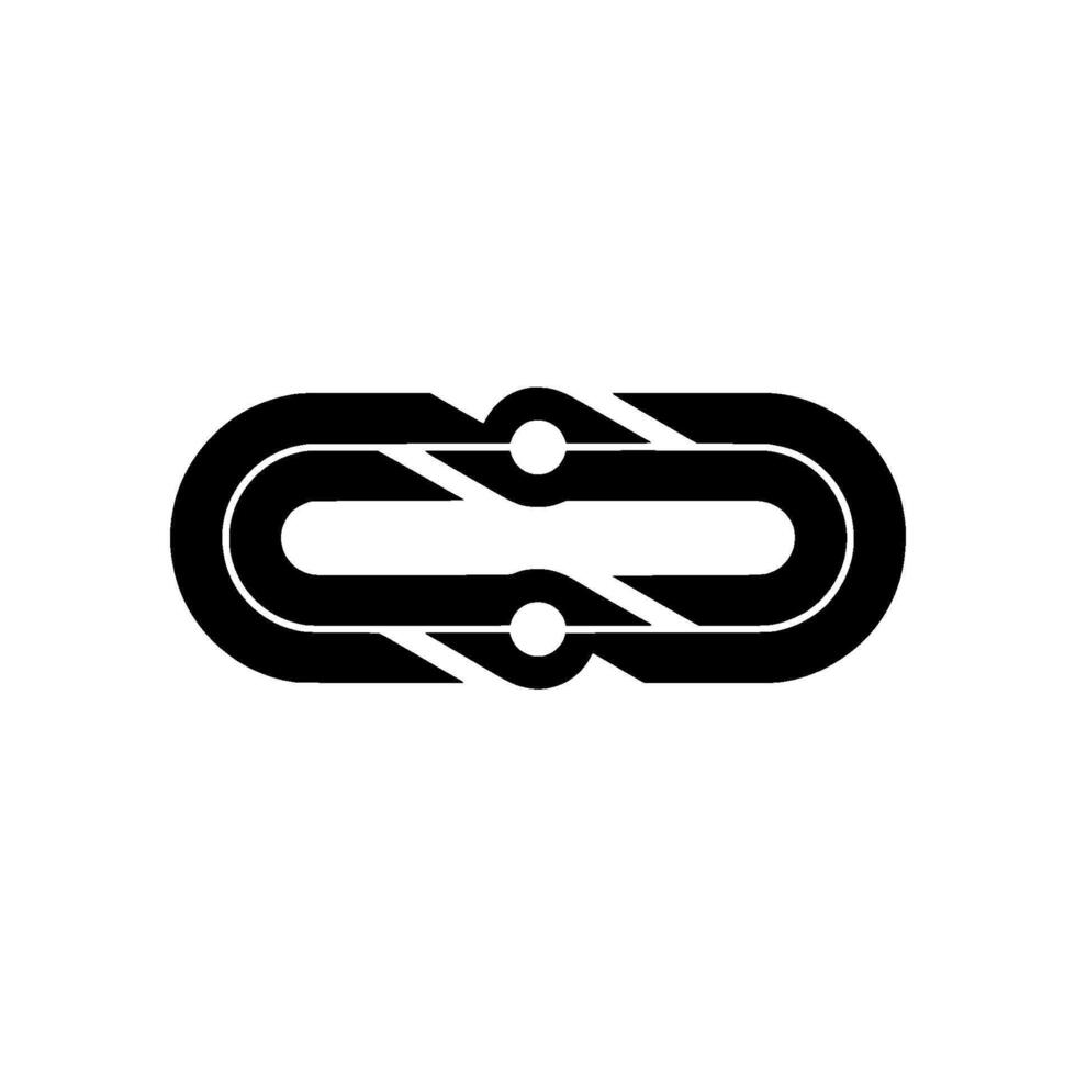 Abstract Connection Symbol in Black and White Modern, Minimalist vector