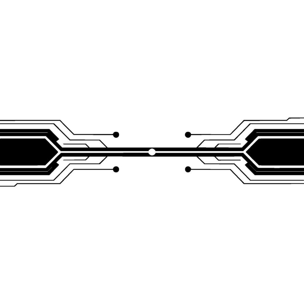 Minimalist Tech Circuit Board , Black White, Modern Background vector