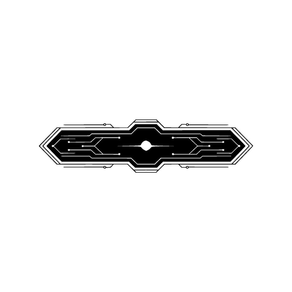 Futuristic Tech Interface Element Geometric Circuit Board With Glowing Center vector