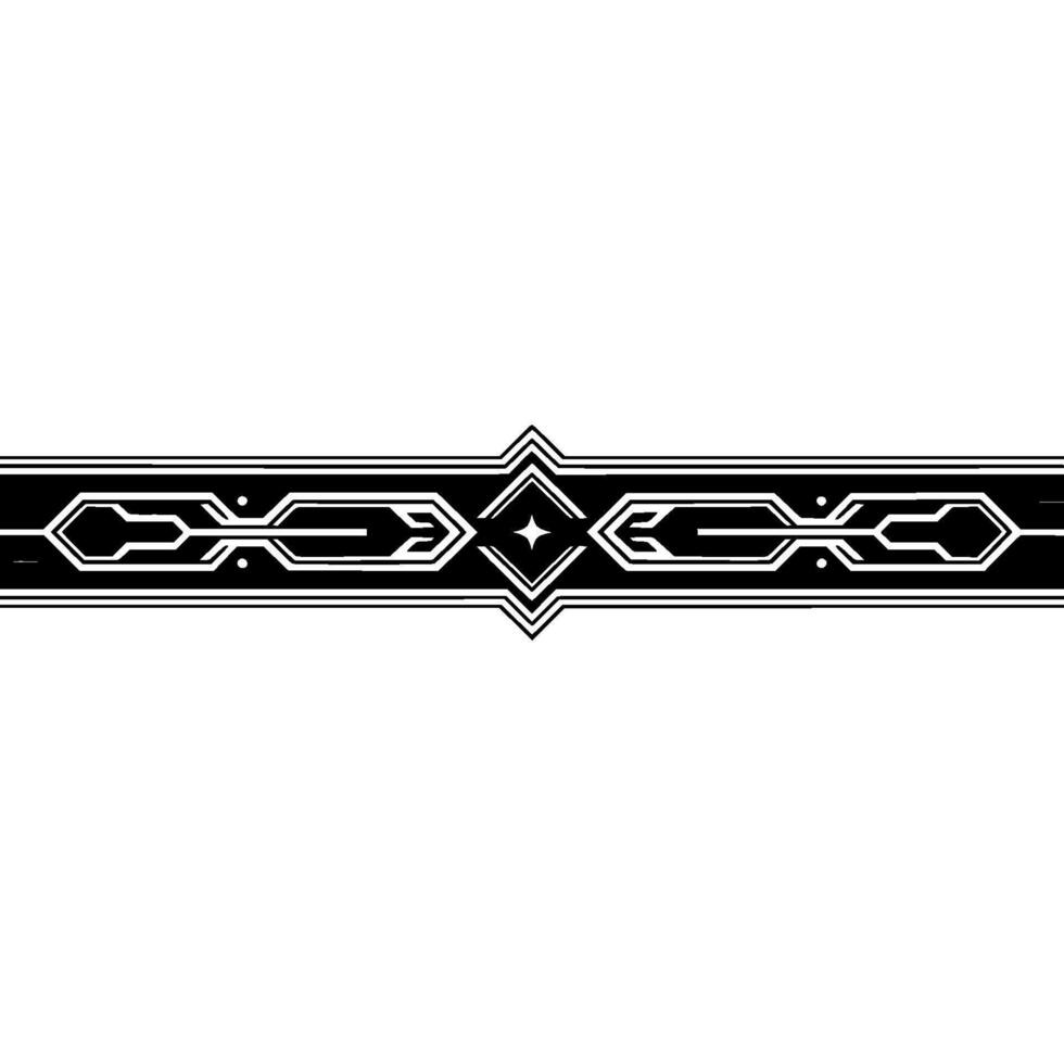 Geometric Abstract Border , Black and White, Digital Art vector