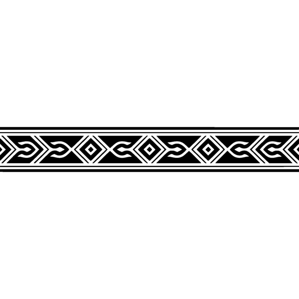 Geometric Tribal Border Pattern on Gradient White Background vector