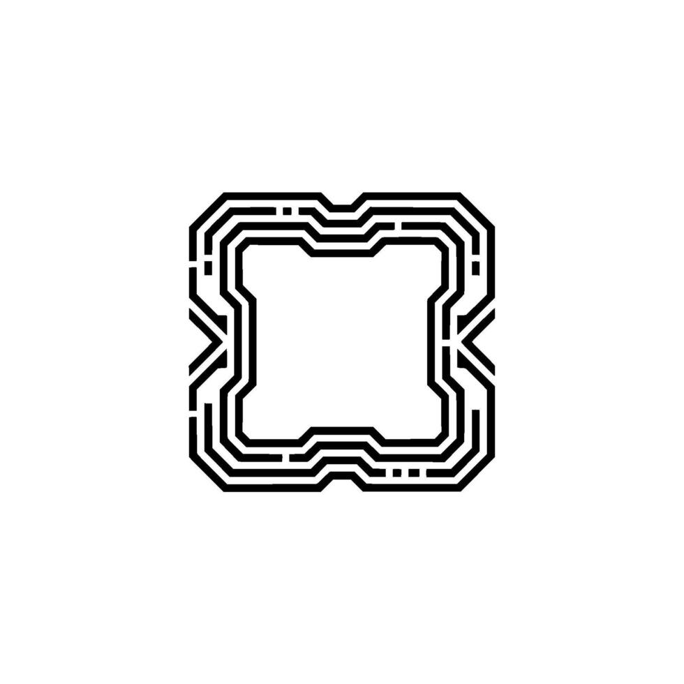 Geometric Tech Square Circuit Board , Minimalist vector