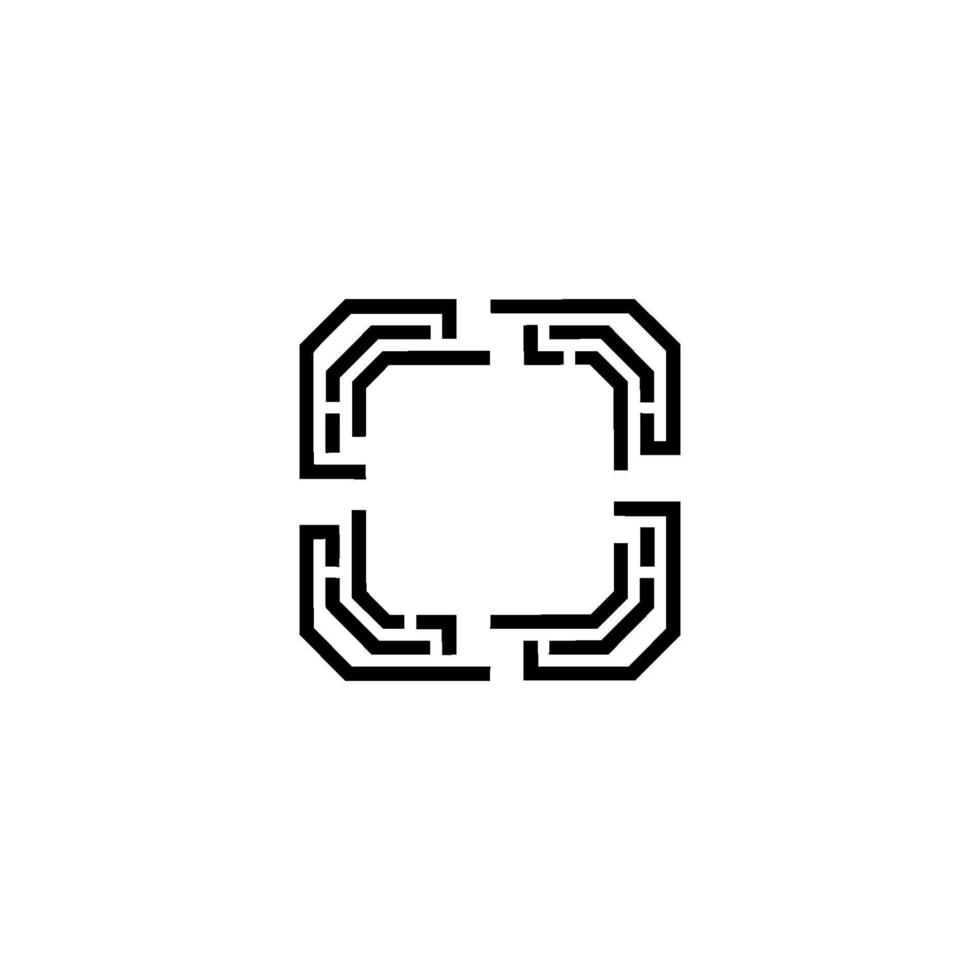 Abstract Geometric Tech , Black White, Minimalist vector