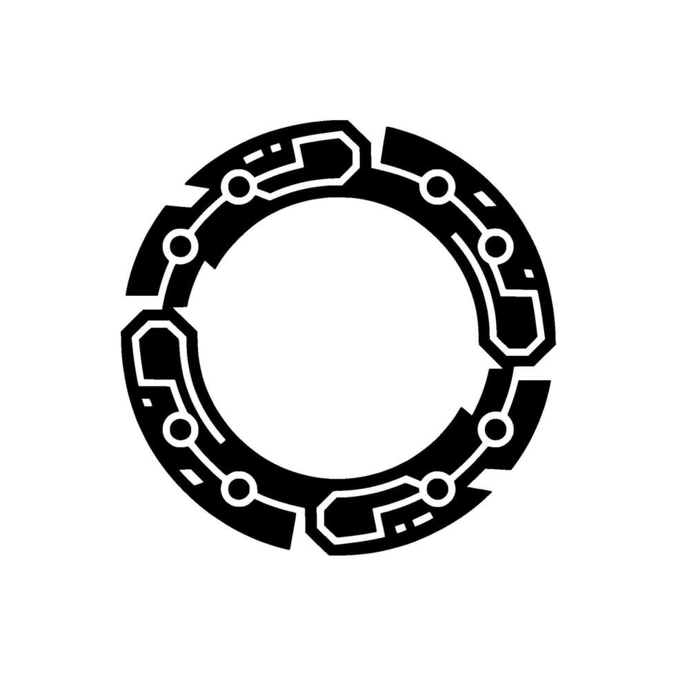 Abstract Tech Circuit Ring Futuristic vector