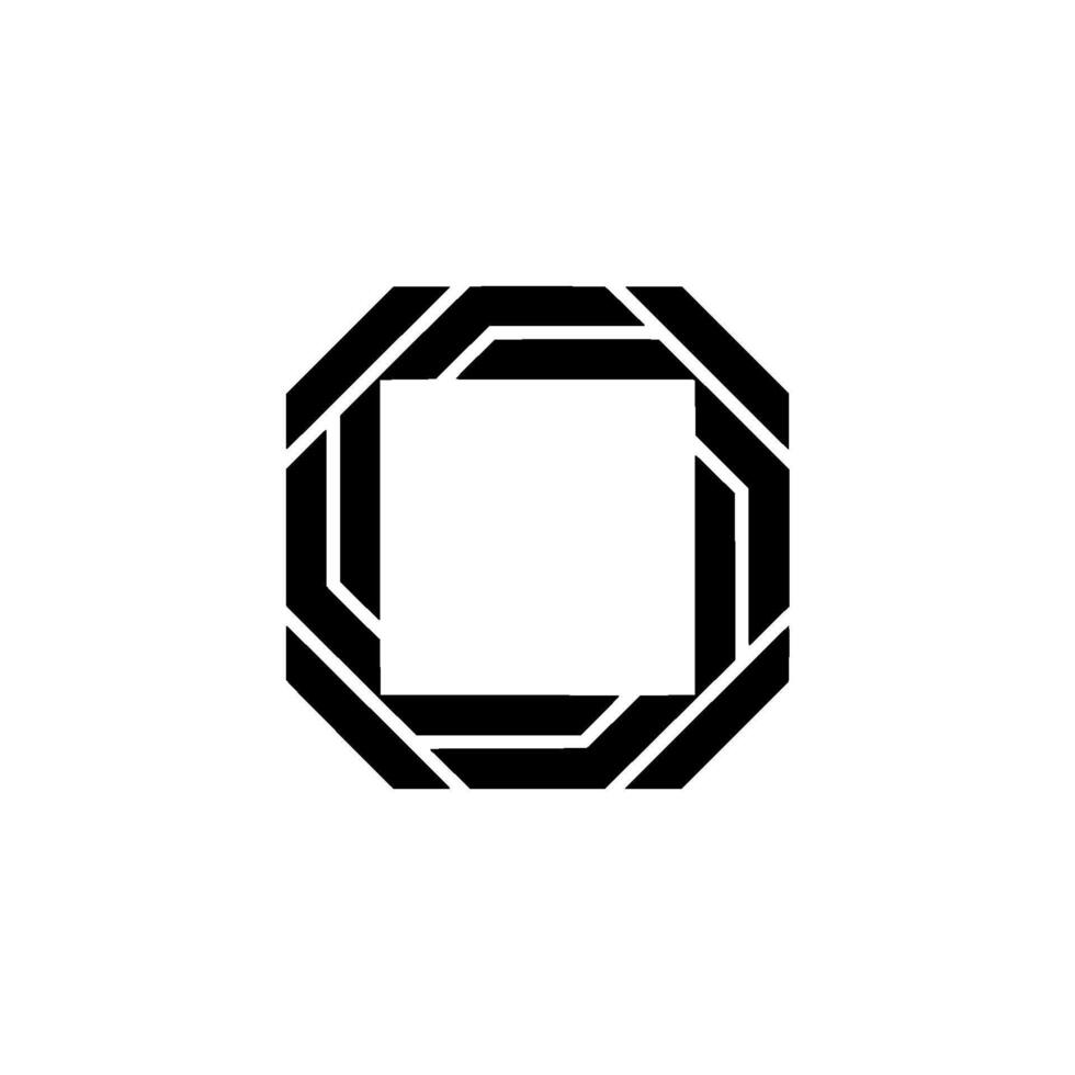 Geometric Black White Abstract Square Octagon vector