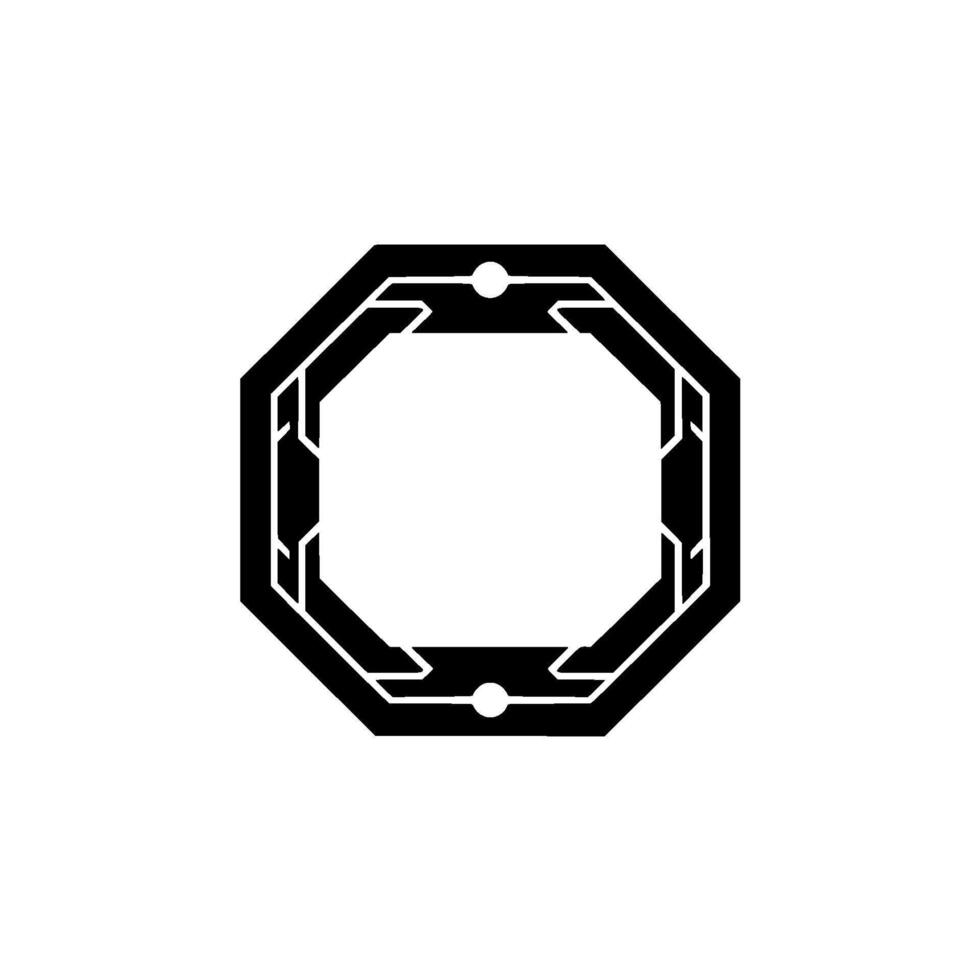 Futuristic Octagon Frame Minimalist Geometric , Technology Concept vector