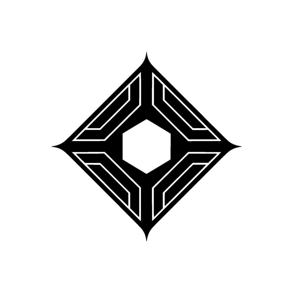 Geometric Black Diamond , Minimalist on White Background vector