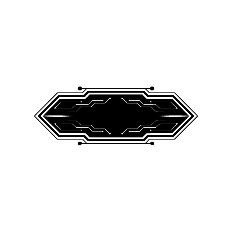 Futuristic Black Circuit Board Element on White Backdrop vector
