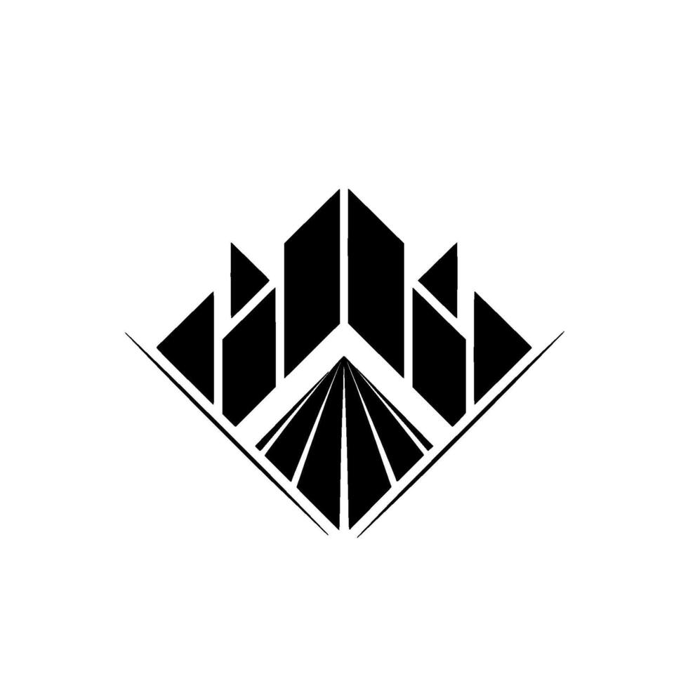 Geometric Deco in Black and White Minimalist , Abstract Art vector