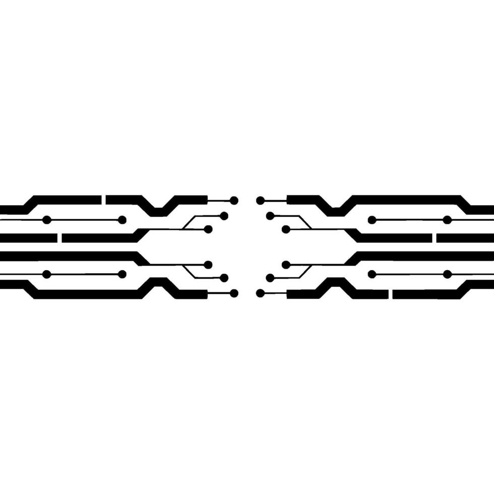 Abstract Circuit Board Black Lines on White Gradient vector