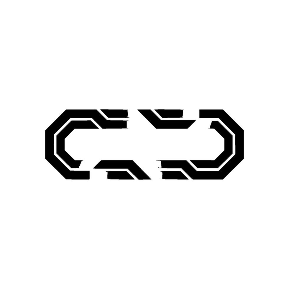 Futuristic Geometric Black and White Abstract Shape on White Background vector