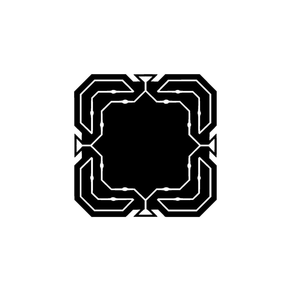 Geometric Frame With Glowing Lights on a White Background vector