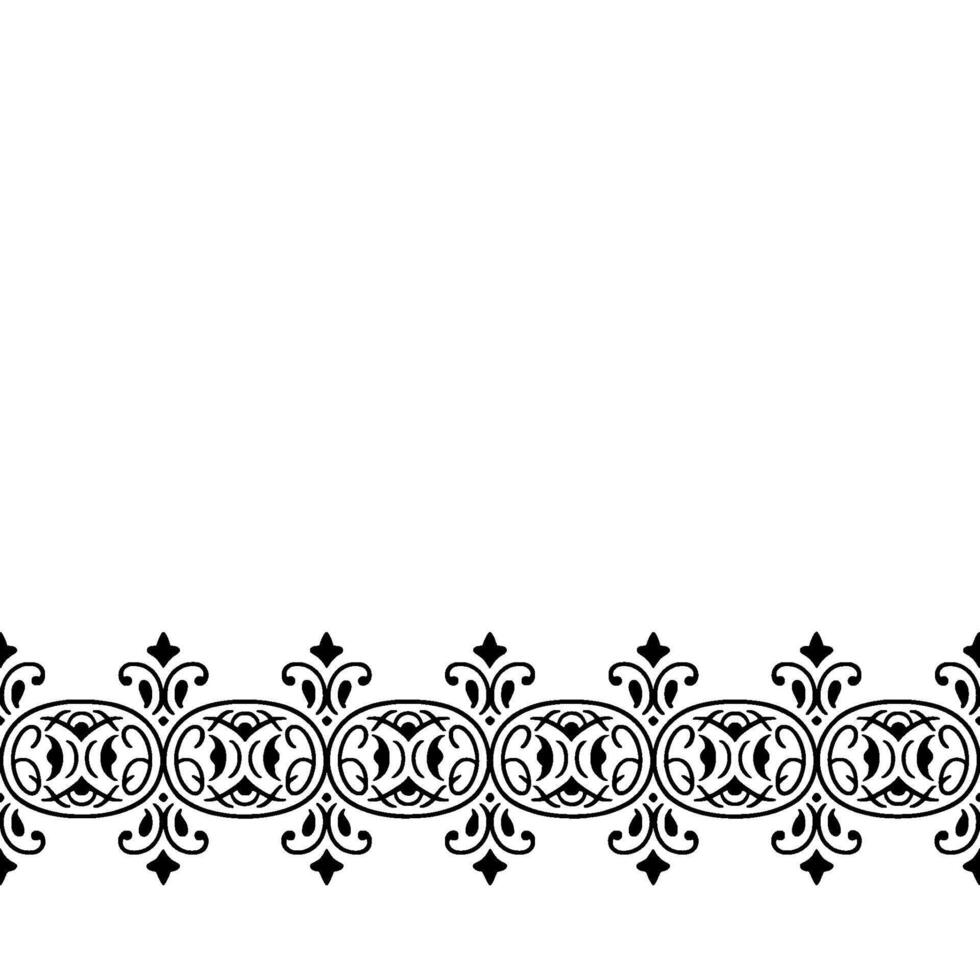 Elegant Black Ornate Border on White Background vector