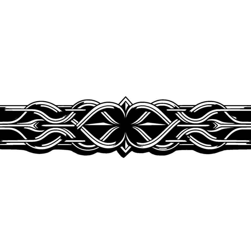 Elegant Metallic Celtic Knotwork Border on White, Modern vector