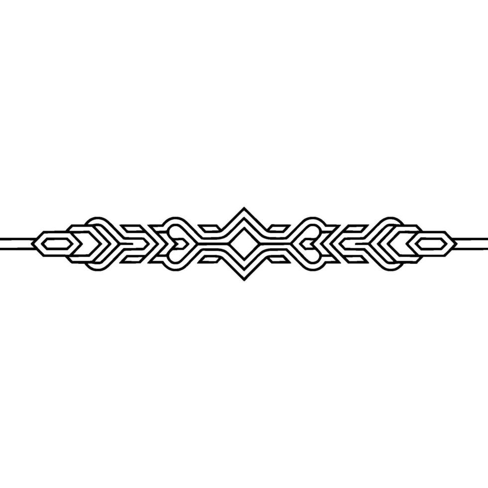 Art Deco Ornamental Divider Geometric Line Art, Minimalist vector