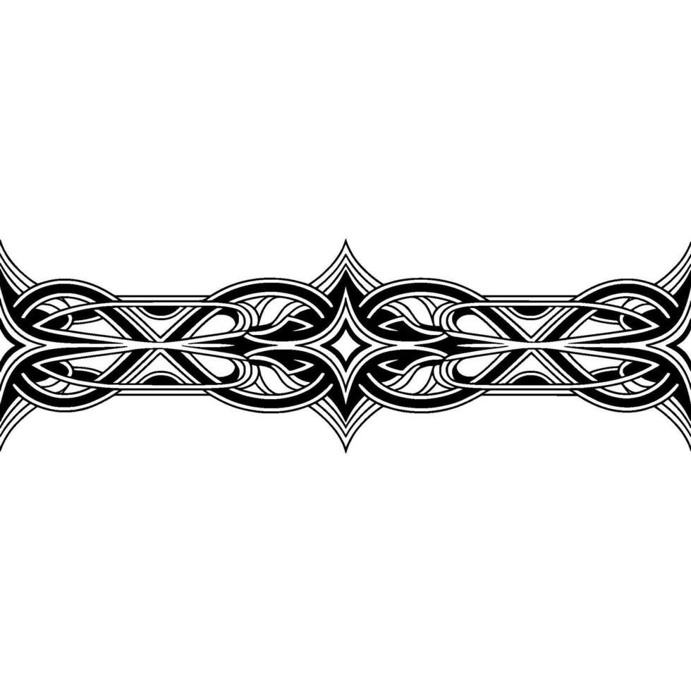 Celtic Knotwork Border Ornament in Black and White vector
