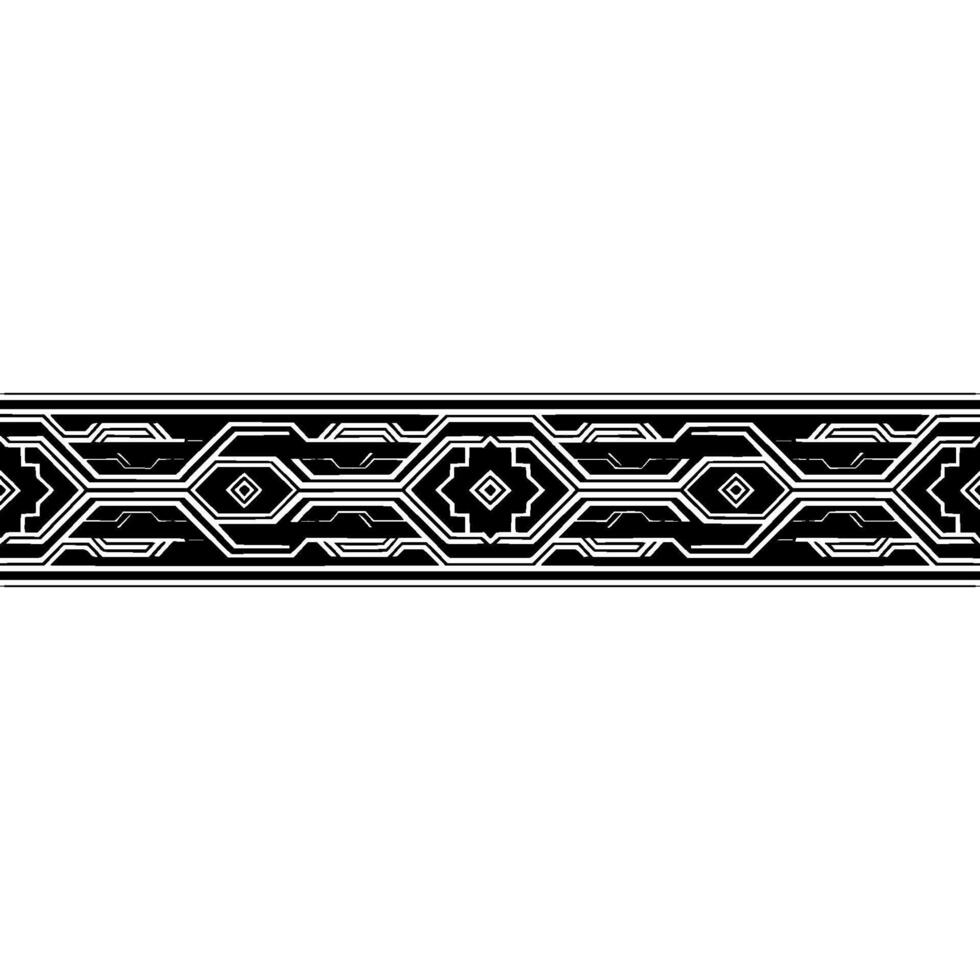Geometric Black and White Ornament, Repeating Pattern Border, Art Deco Style vector