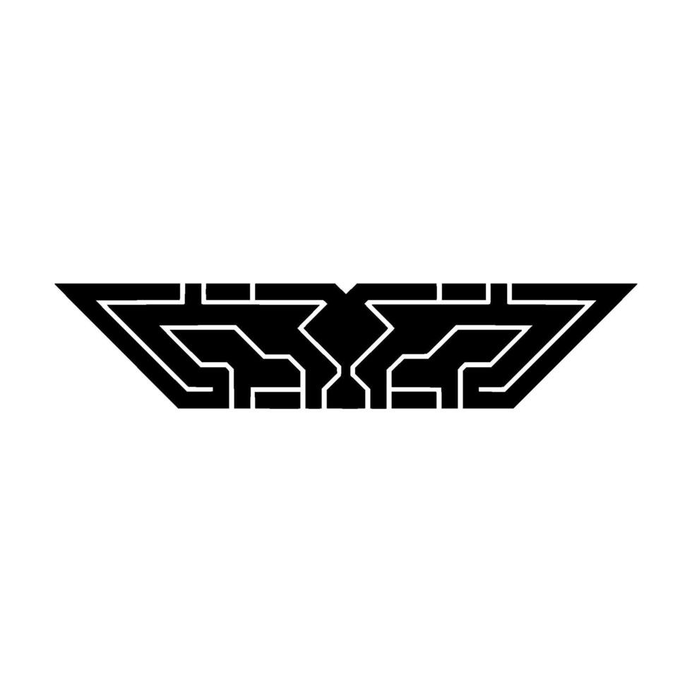 Geometric Black Circuit on White Background vector