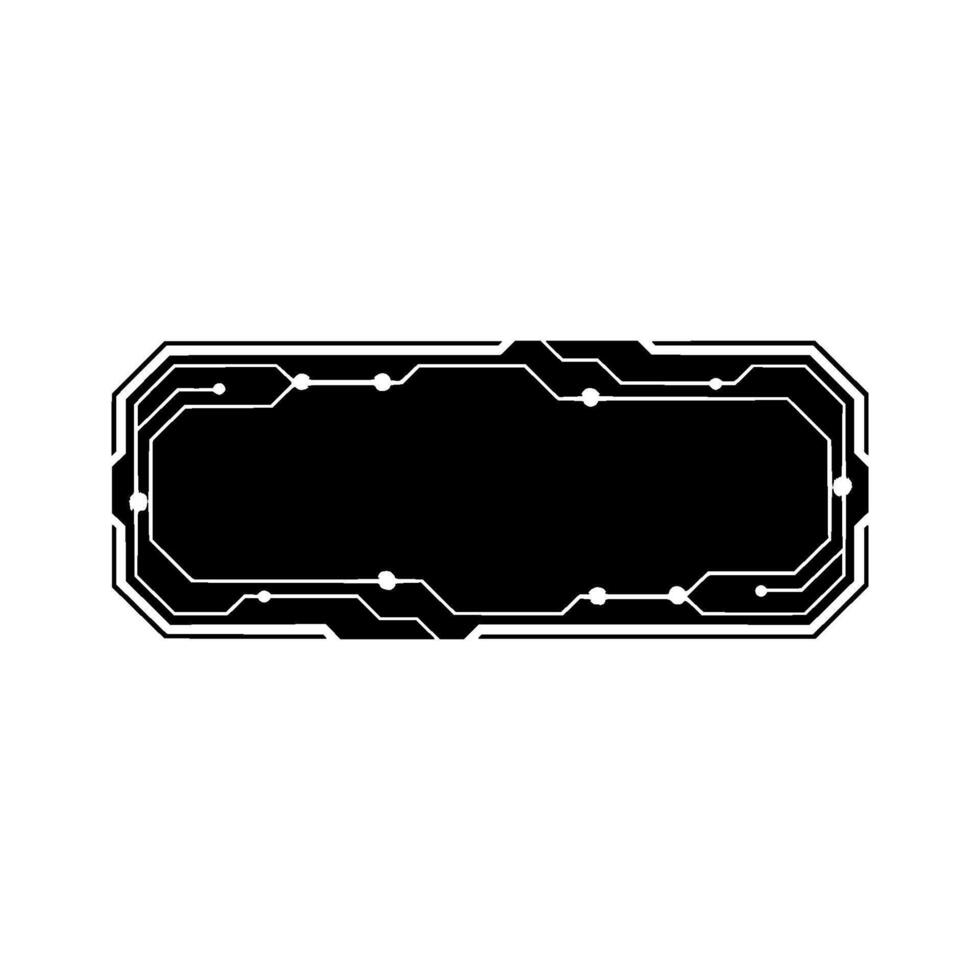 Futuristic Black White Interface Element on White Background vector