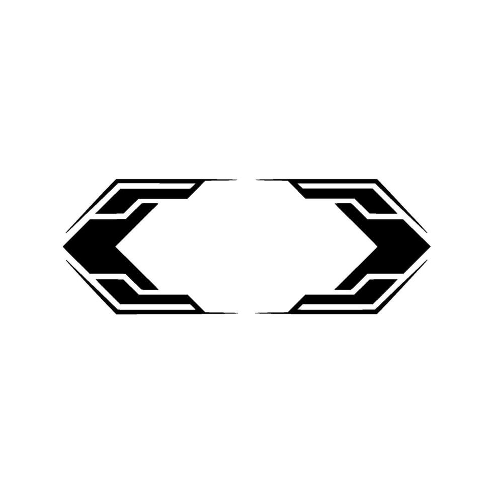 Geometric Tech Frame , Modern Dark Grey Black Accent vector