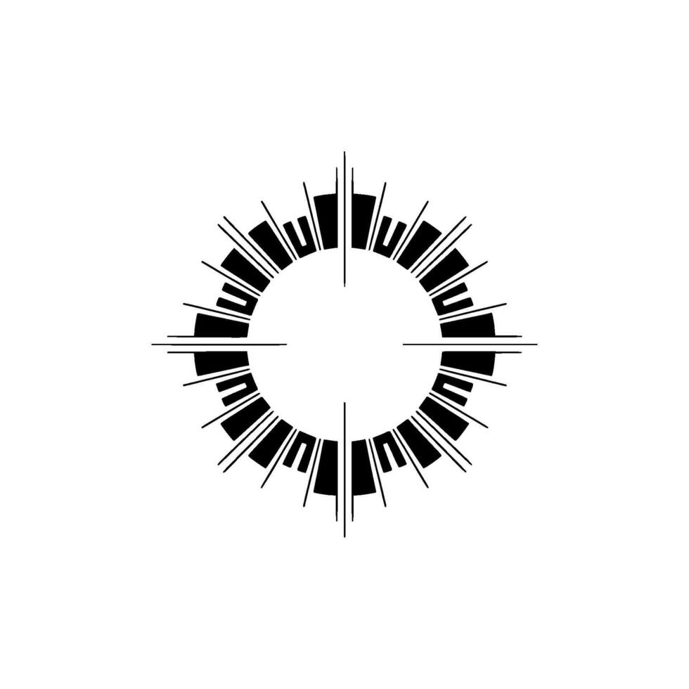 Geometric Sunburst Modern Minimalist Element vector