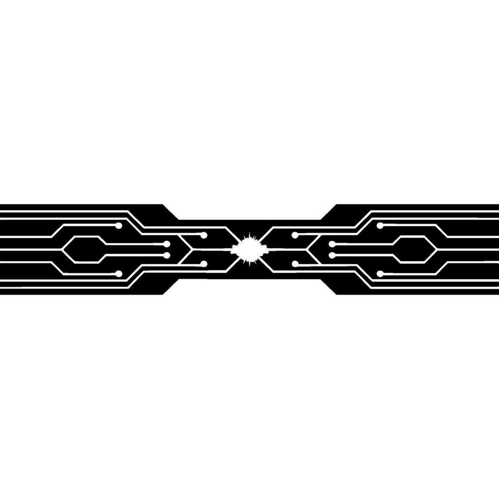 Futuristic Circuit Board With Glowing Center, Tech Background vector