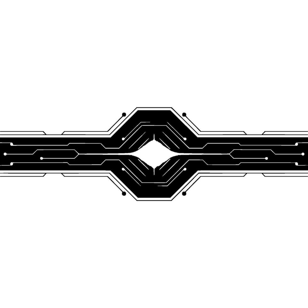 Abstract Tech Circuit Board Minimalist Black White Background vector