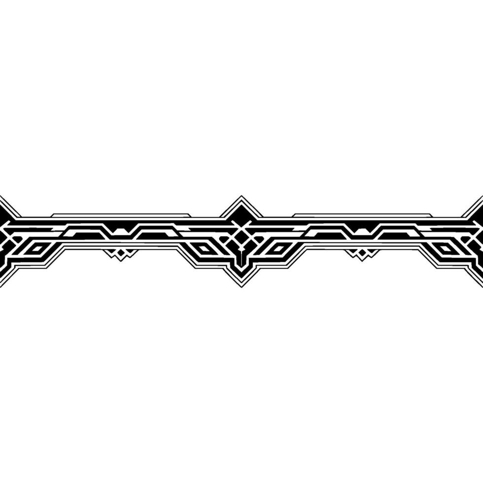 Geometric Ornament Black Line Art on White Background vector