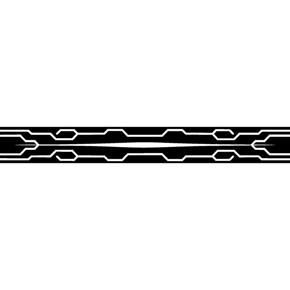Minimalist Tech Circuitry Band on White, Abstract Element vector