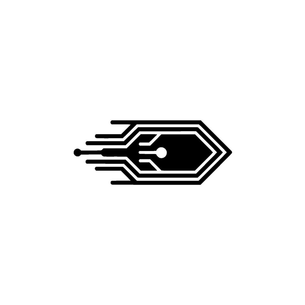 Futuristic Tech Circuit Board Arrow With Glowing Core vector