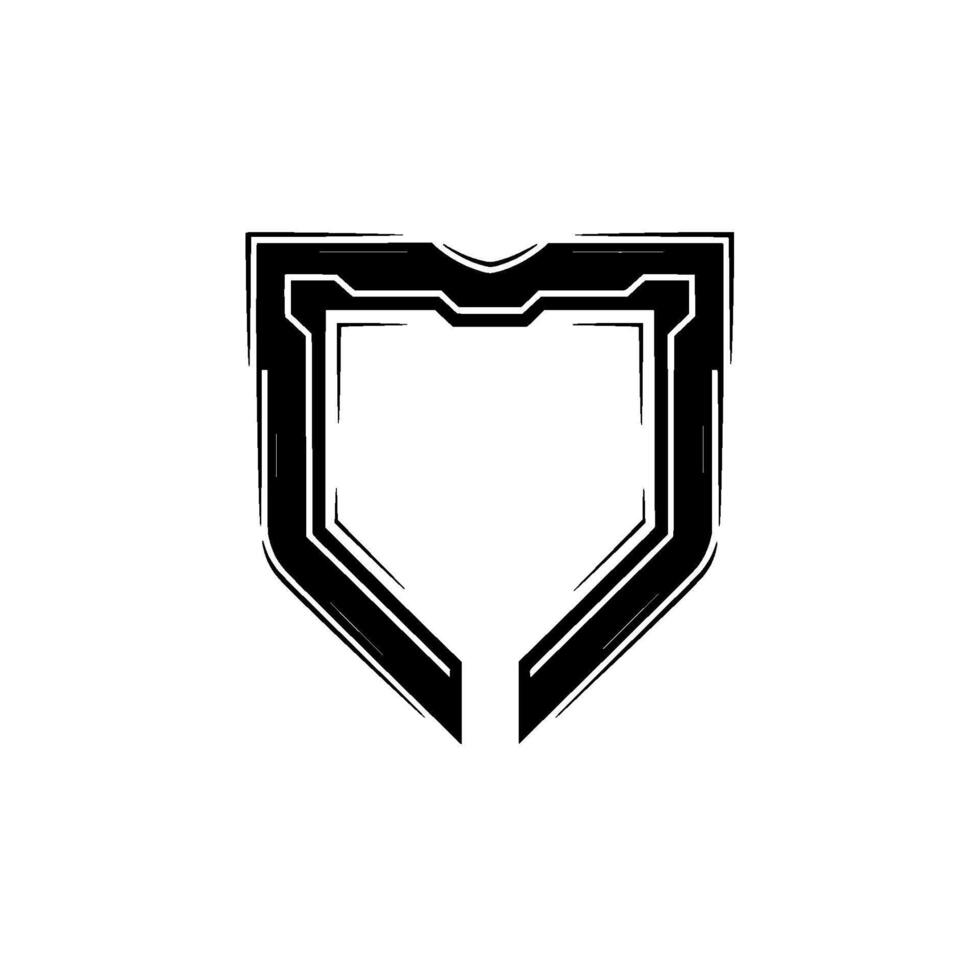 Futuristic Shield , Black and White, Emblem, Security, Technology vector