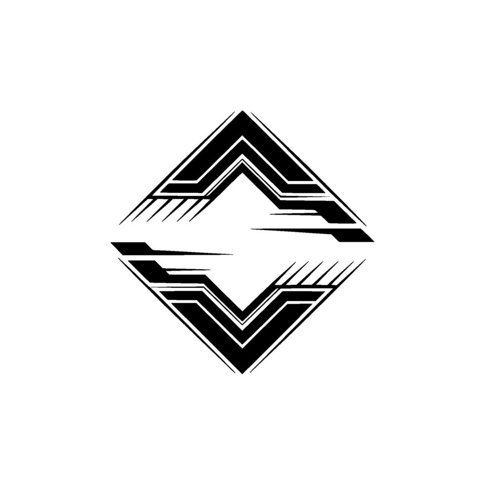Abstract Geometric Symmetry , Modern Black White vector