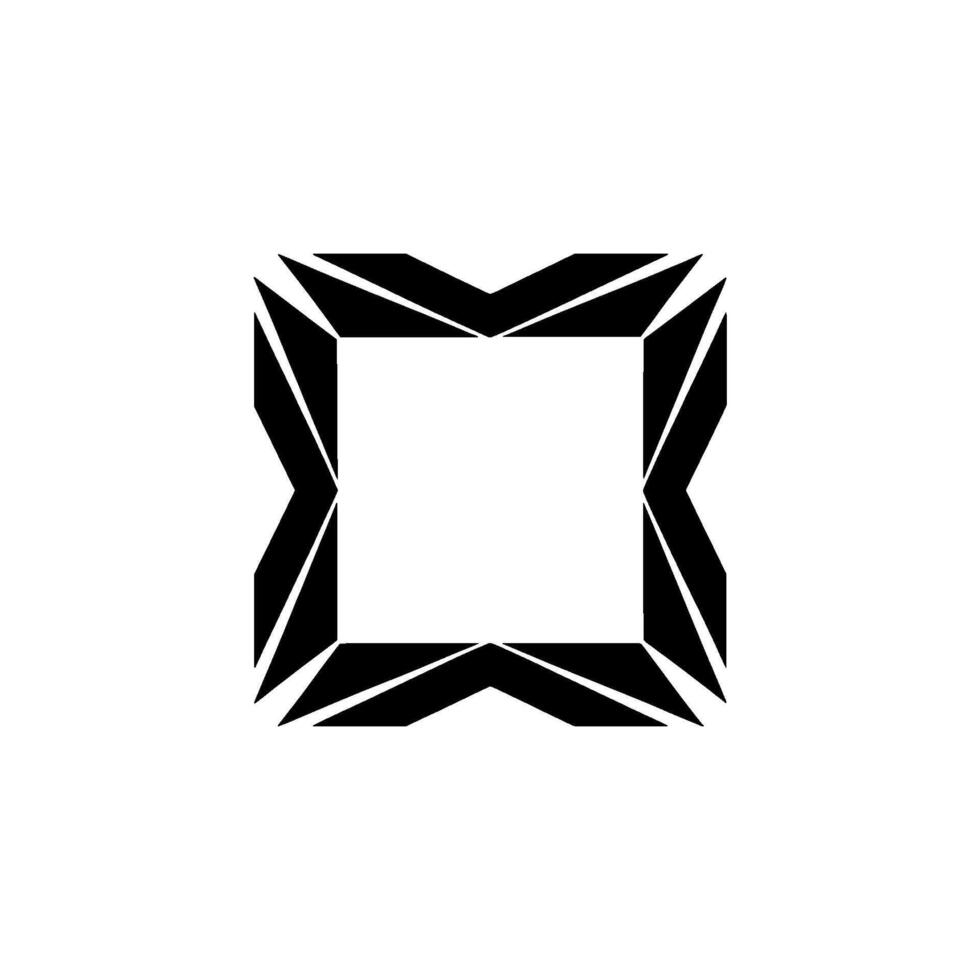 Abstract Geometric Frame Element in Black on White vector
