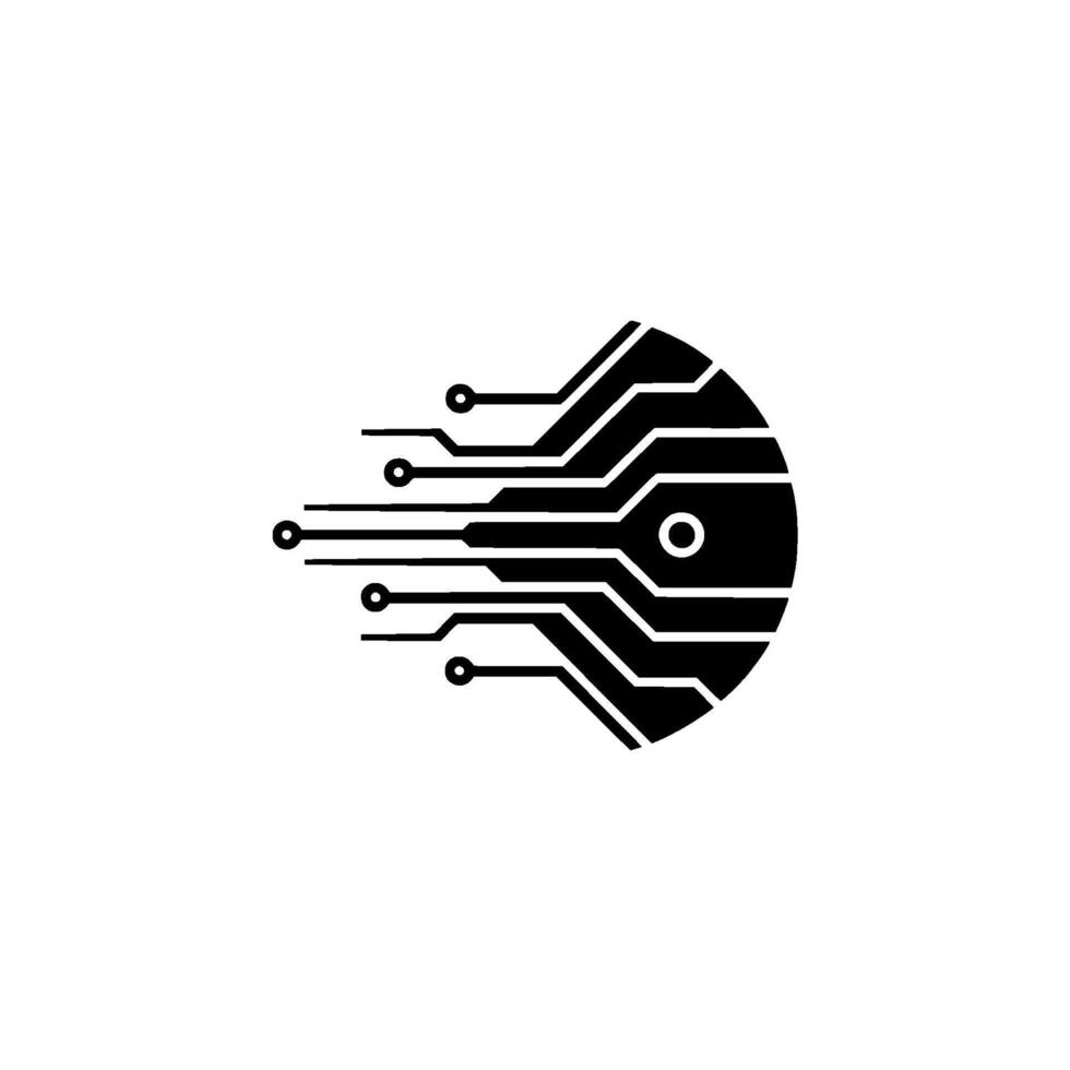 Abstract Circuit Board Black White, Minimalist Tech vector