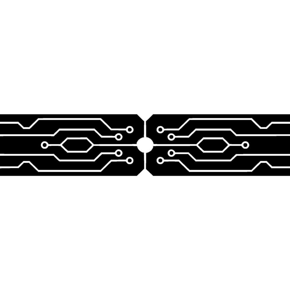 Abstract Tech Circuit Connection of Integrated Circuitry With Glowing Center vector