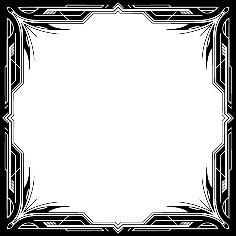 Art Deco Frame Black and White Geometric Border for Invitations vector